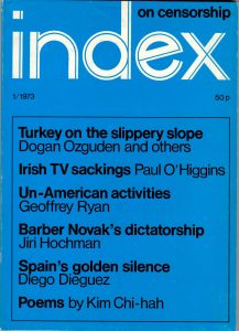 Turkey on the slippery slope, the Spring 1973 issue of Index on Censorship magazine