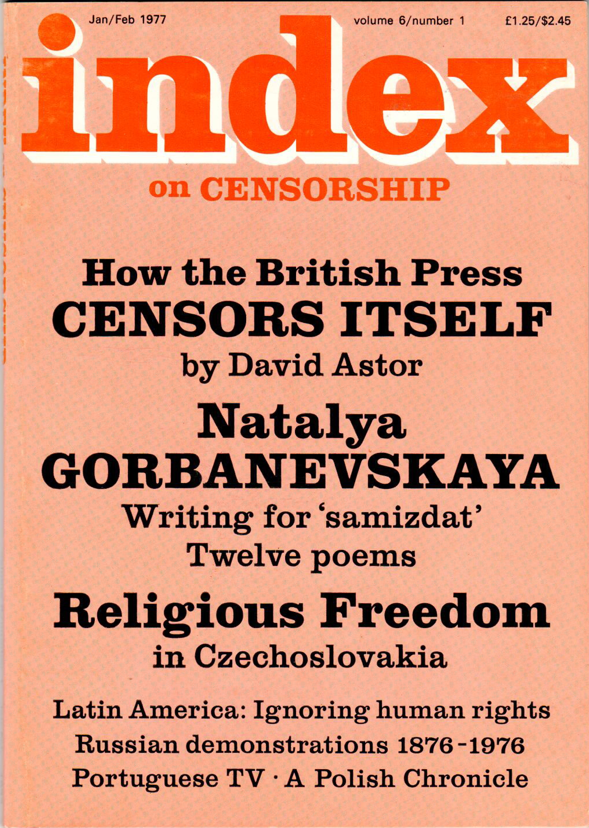 How the British press censors itself, the January 1977 issue of Index on Censorship magazine