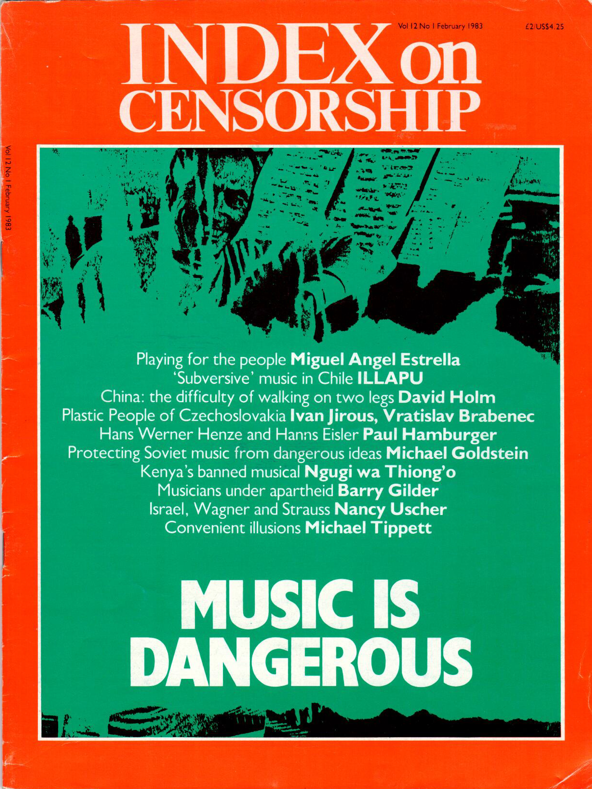 Music is dangerous, the February 1983 issue of Index on Censorship magazine.