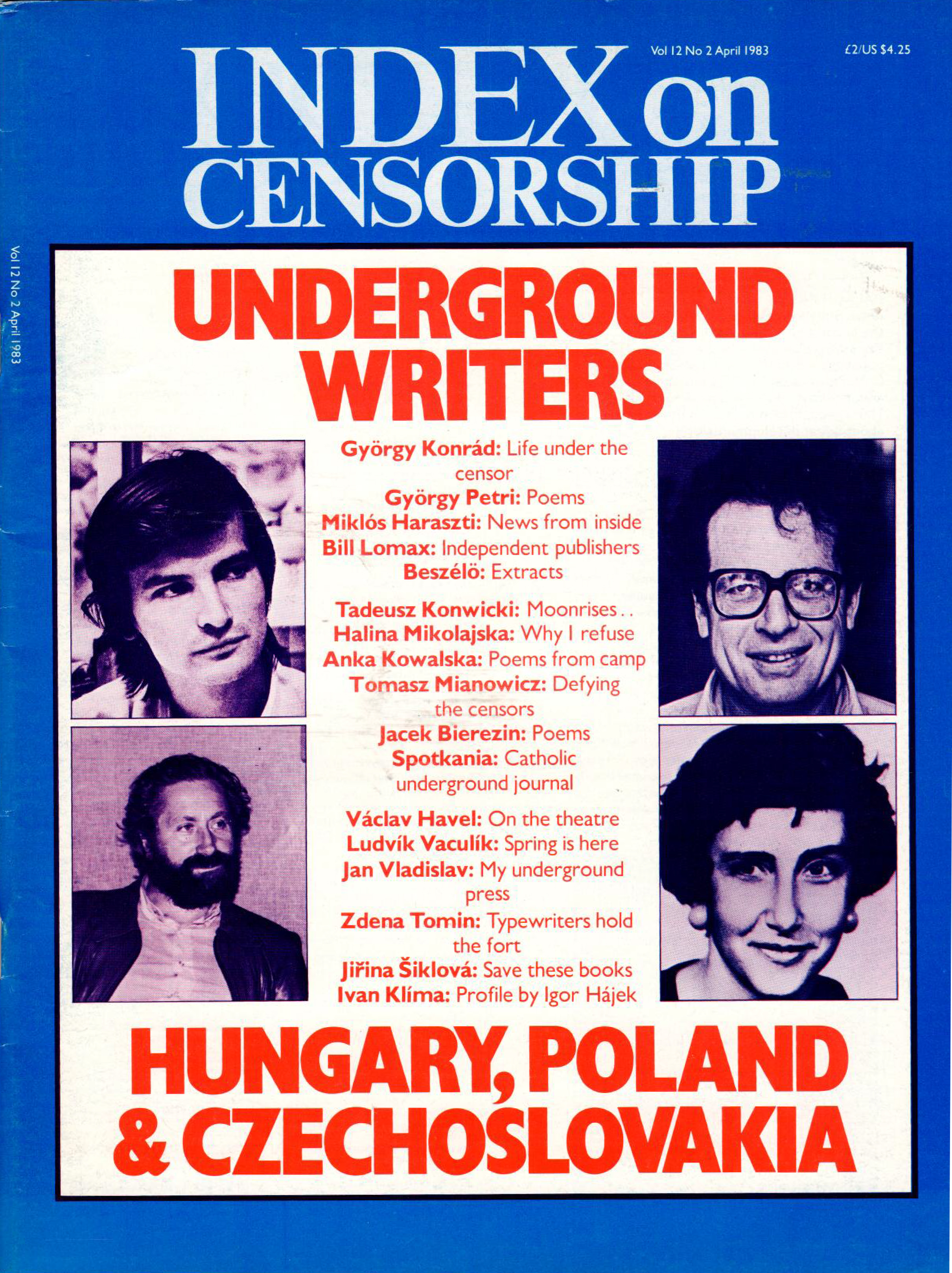 Underground writers: Life under the censor, the April 1983 issue of Index on Censorship magazine.