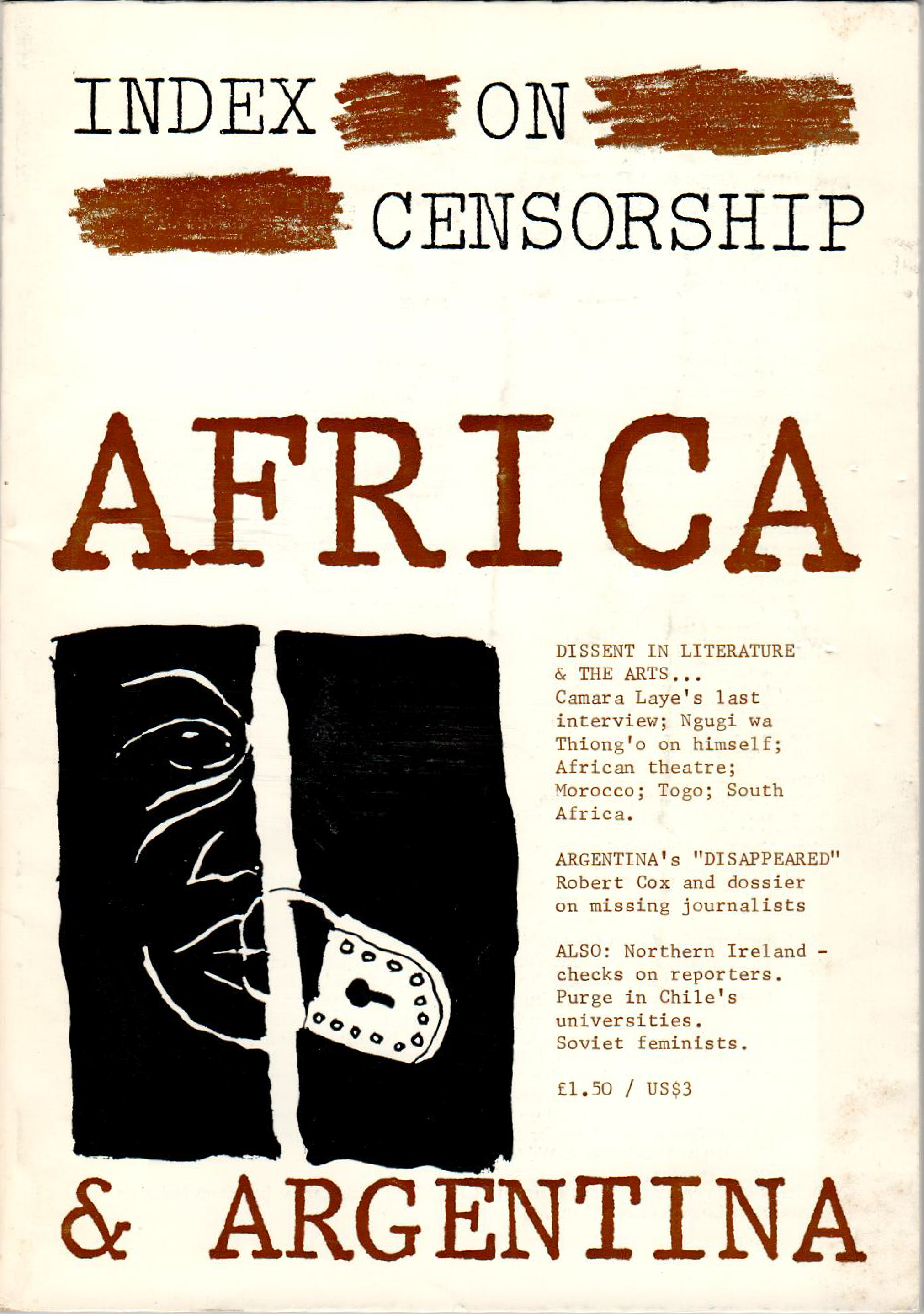 Africa & Argentina, the June 1980 issue of Index on Censorship magazine