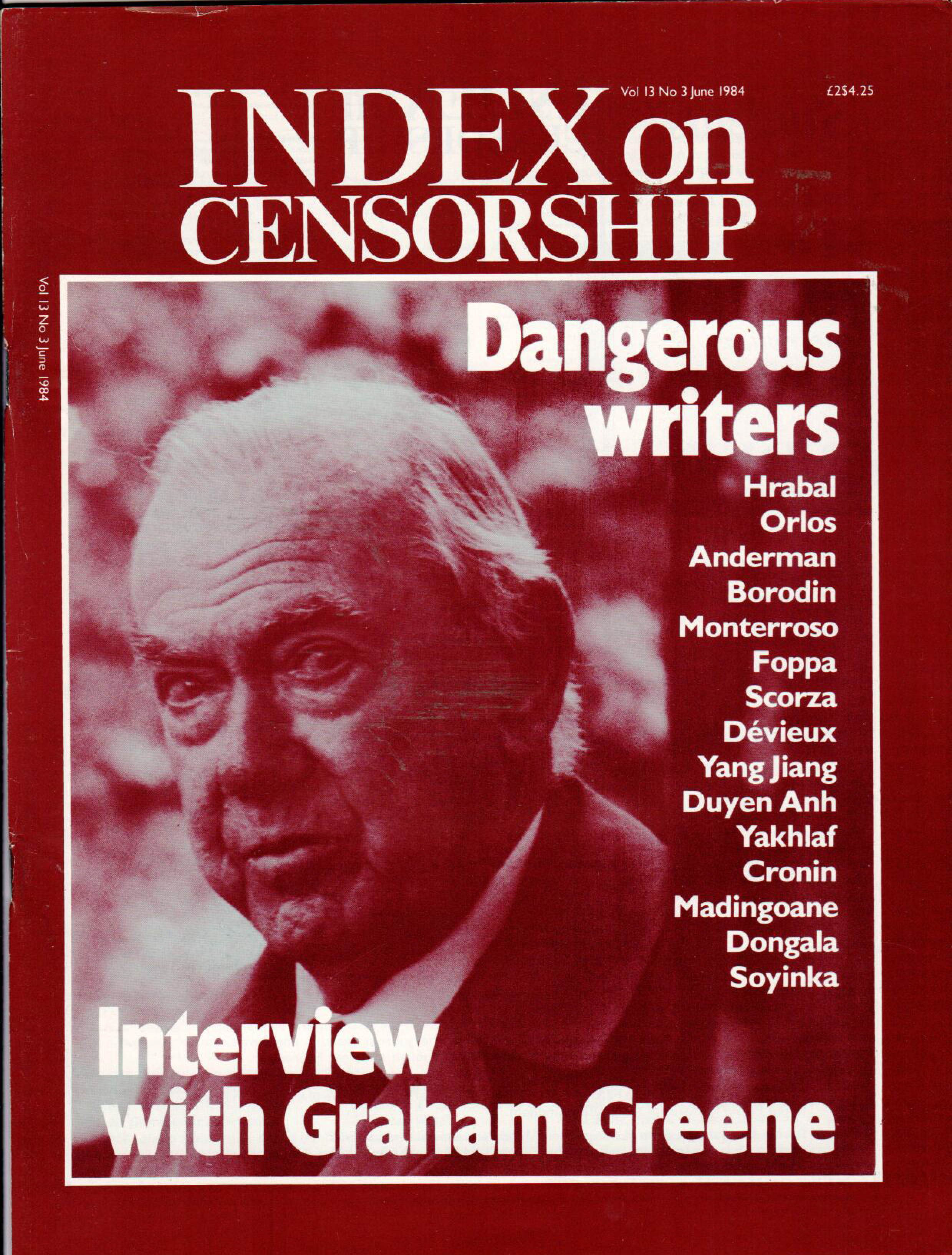 Dangerous writers, the June 1984 issue of Index on Censorship magazine