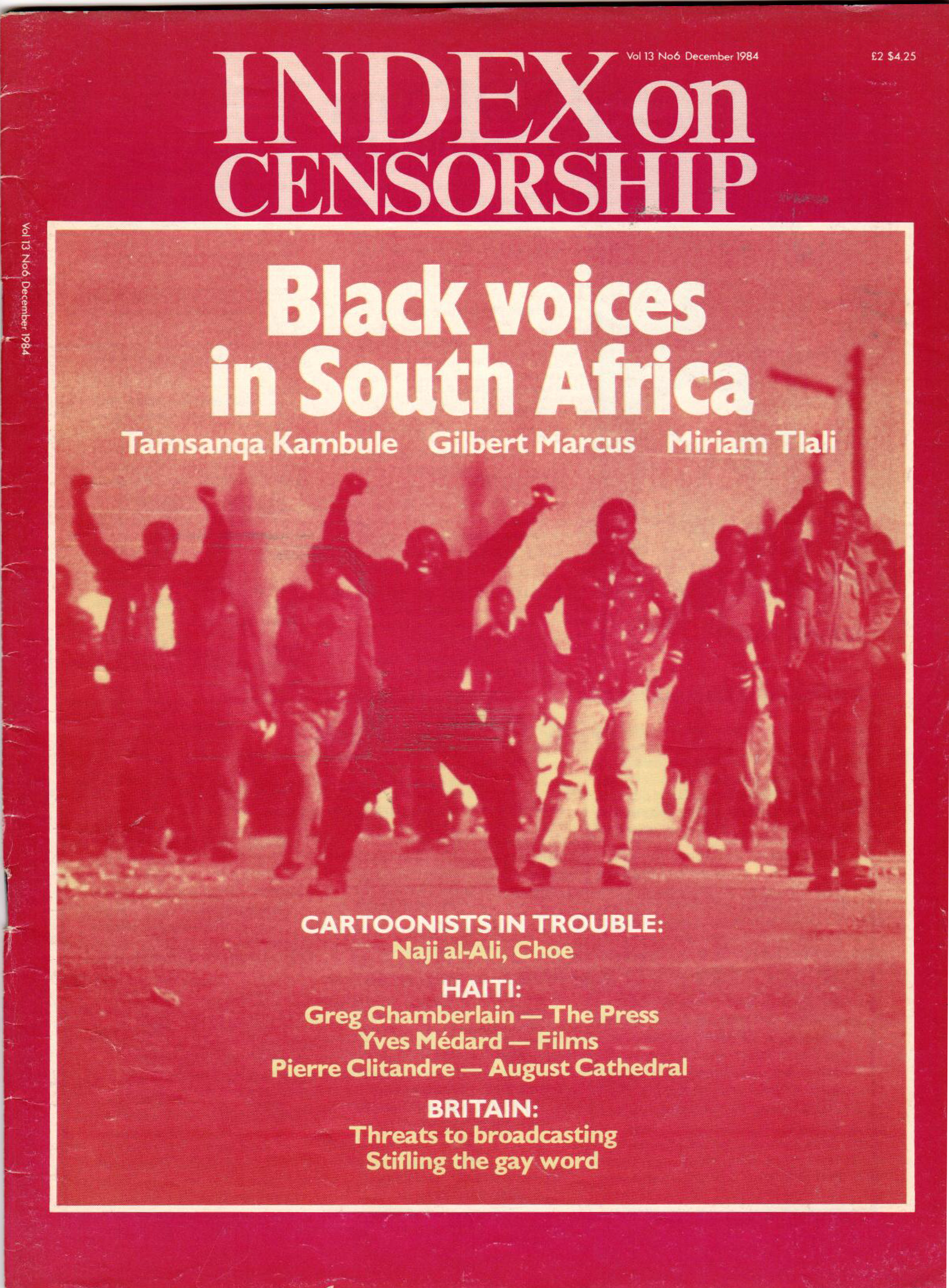 Black Voices in South Africa, the December 1984 issue of Index on Censorship magazine.