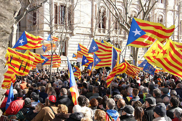 Pro-Catalan independence demonstration, 9 February 2017. Credit: Assemblea.cat