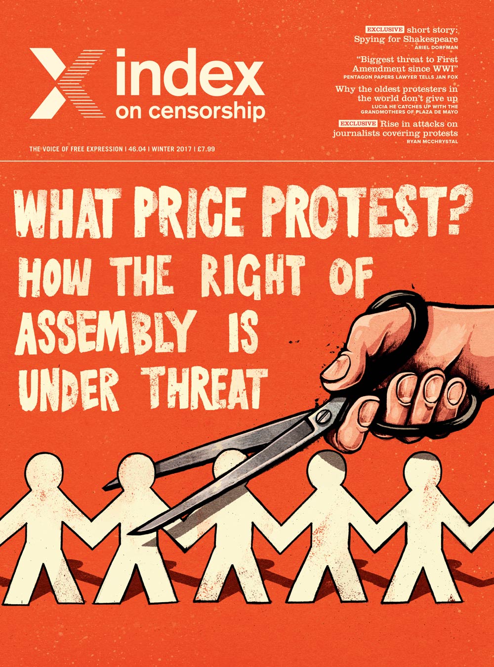 What price protest?, the winter 2017 issue of Index on Censorship magazine.