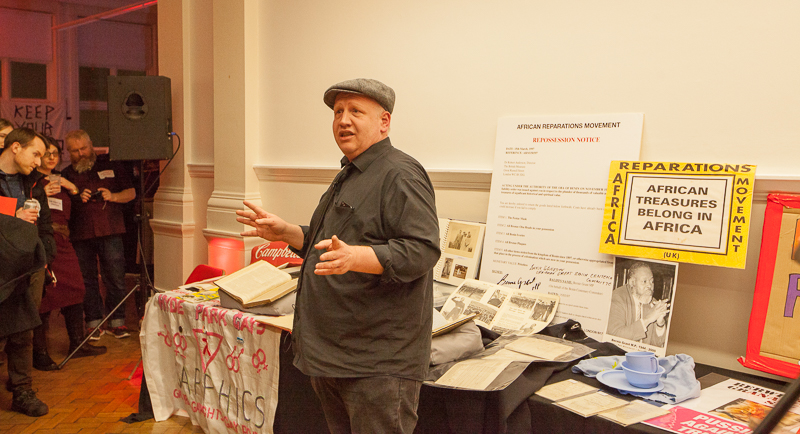 Bishopsgate Institute special collections and archives manager Stefan Dickers at the launch of What price protest? (Photo: Sean Gallagher / Index on Censorship)