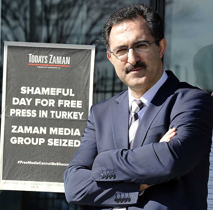 Abdullah Bozkurt, pictured with the last issue of the Turkish newspaper Today’s Zaman (courtesy).