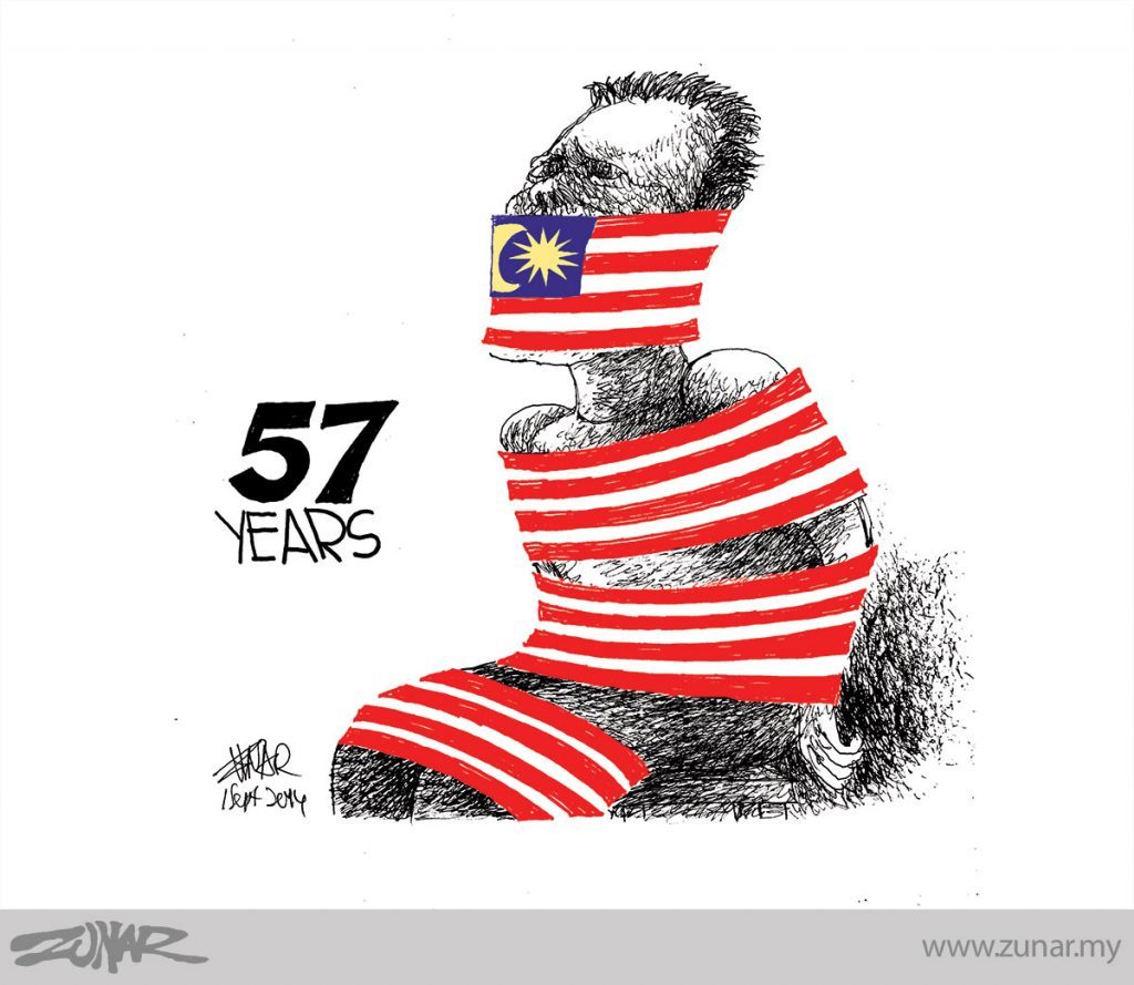 political cartoon battle of malaya