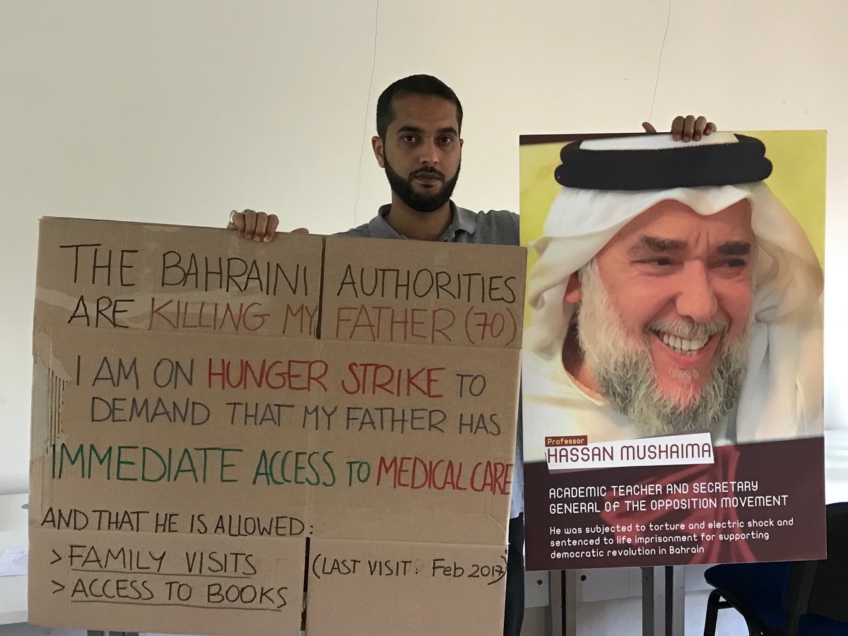 Bahraini hunger striker returns to protest after being hospitalised