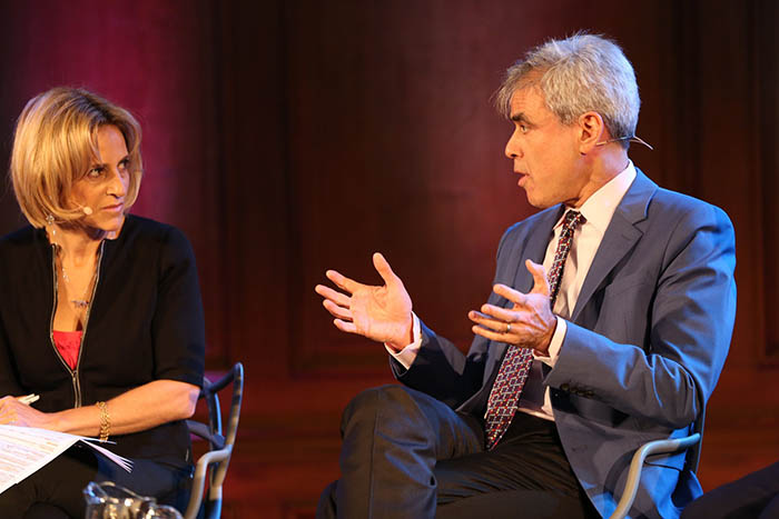 Emily Maitlis and Jonathan Haidt at The Battle Over Free Speech. Credit: Intelligence Squared