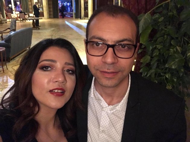 Mohamed Lofty (right) with his wife, the imprisoned activist Amal Fathy