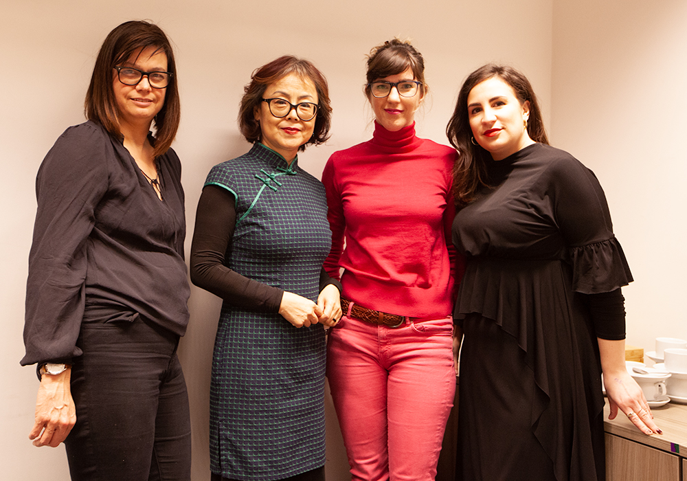 From left: Rachael Jolley, editor of Index on Censorship magazine, author Xinran, author Emilie Pine and founder of Bloody Good Period Gabby Edlin (Photo: Index on Censorship)