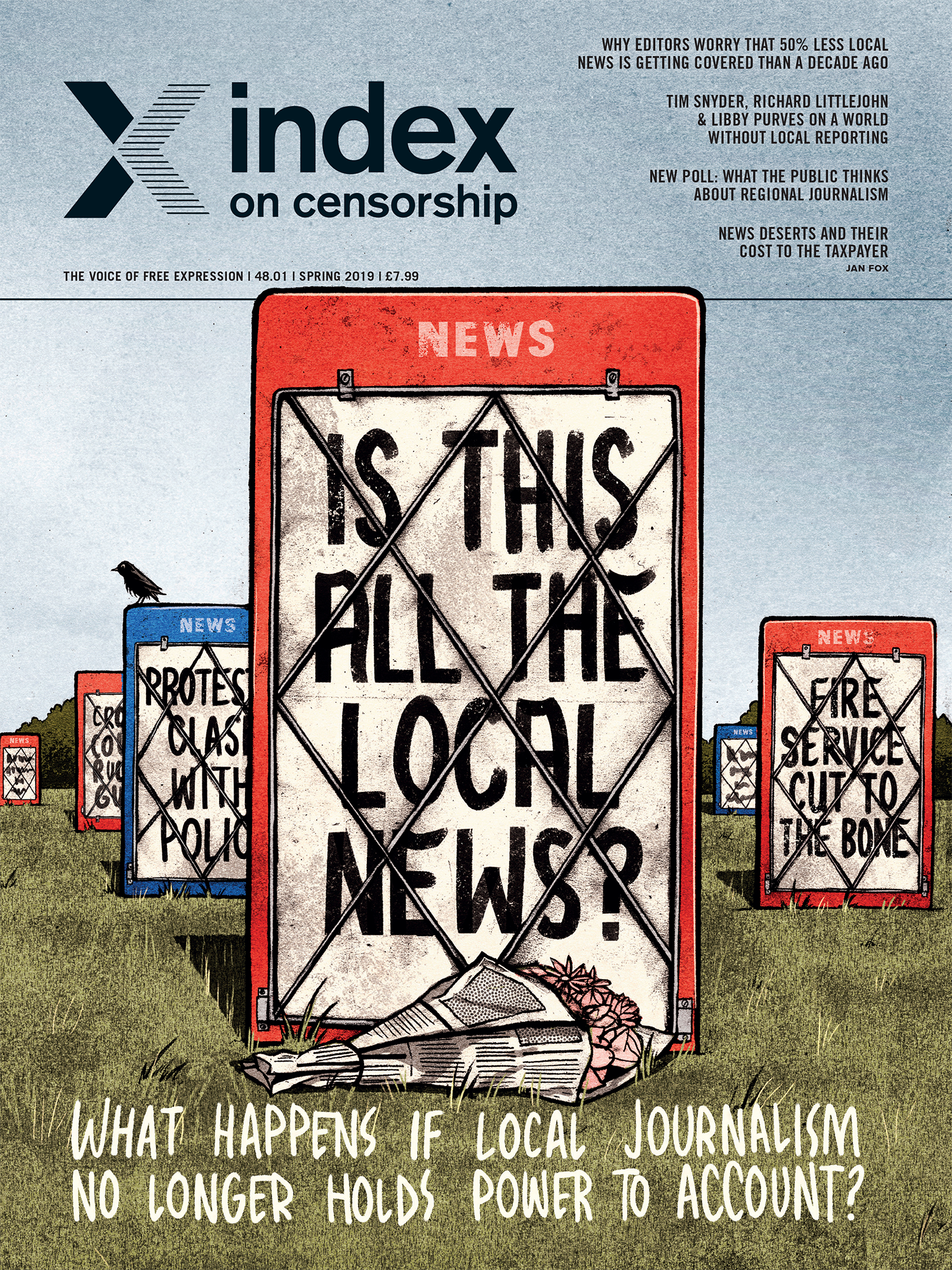 Is this all the local news? The spring 2019 issue of Index on Censorship magazine.