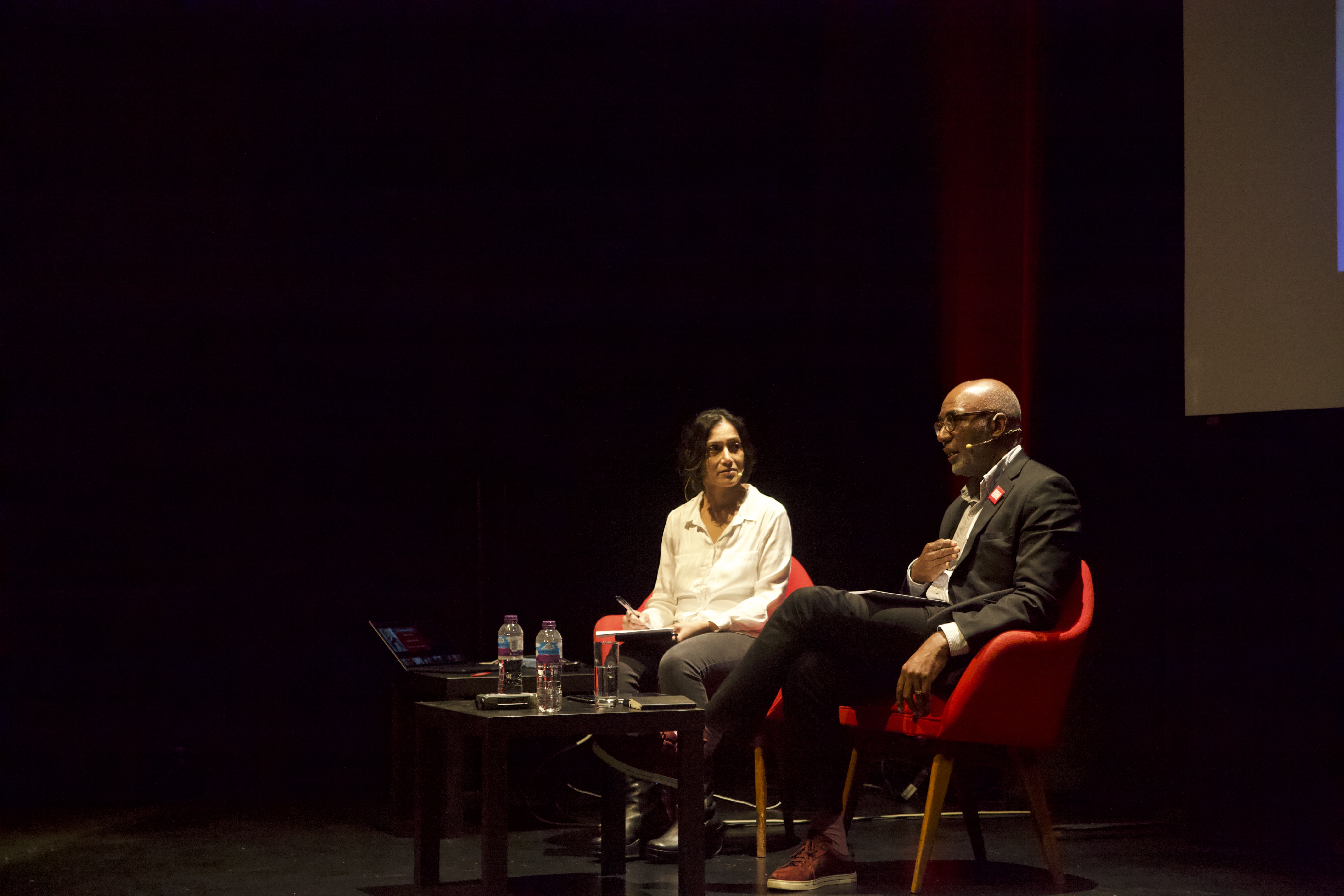 Shohini Chaudhuri and Trevor Phillips at the Essex Book Festival (Photo: Lewis Jennings / Index on Censorship)