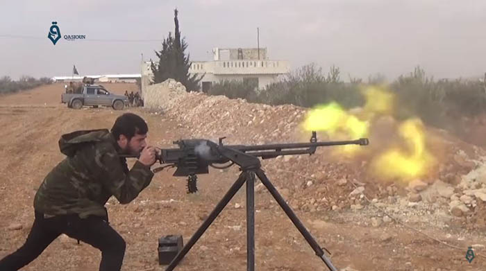 Turkish-backed fighters in combat during the Battle of al-Bab. Credit: Qasioun News Agency