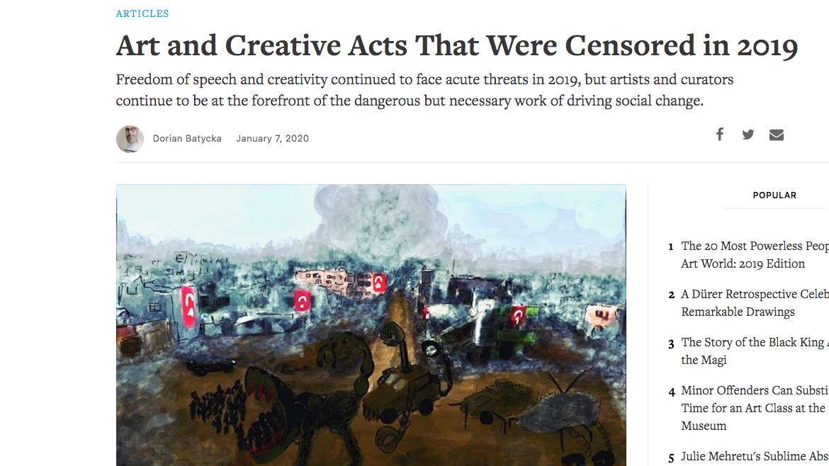 Art and Creative Acts That Were Censored in 2019 (Hyperallergic)