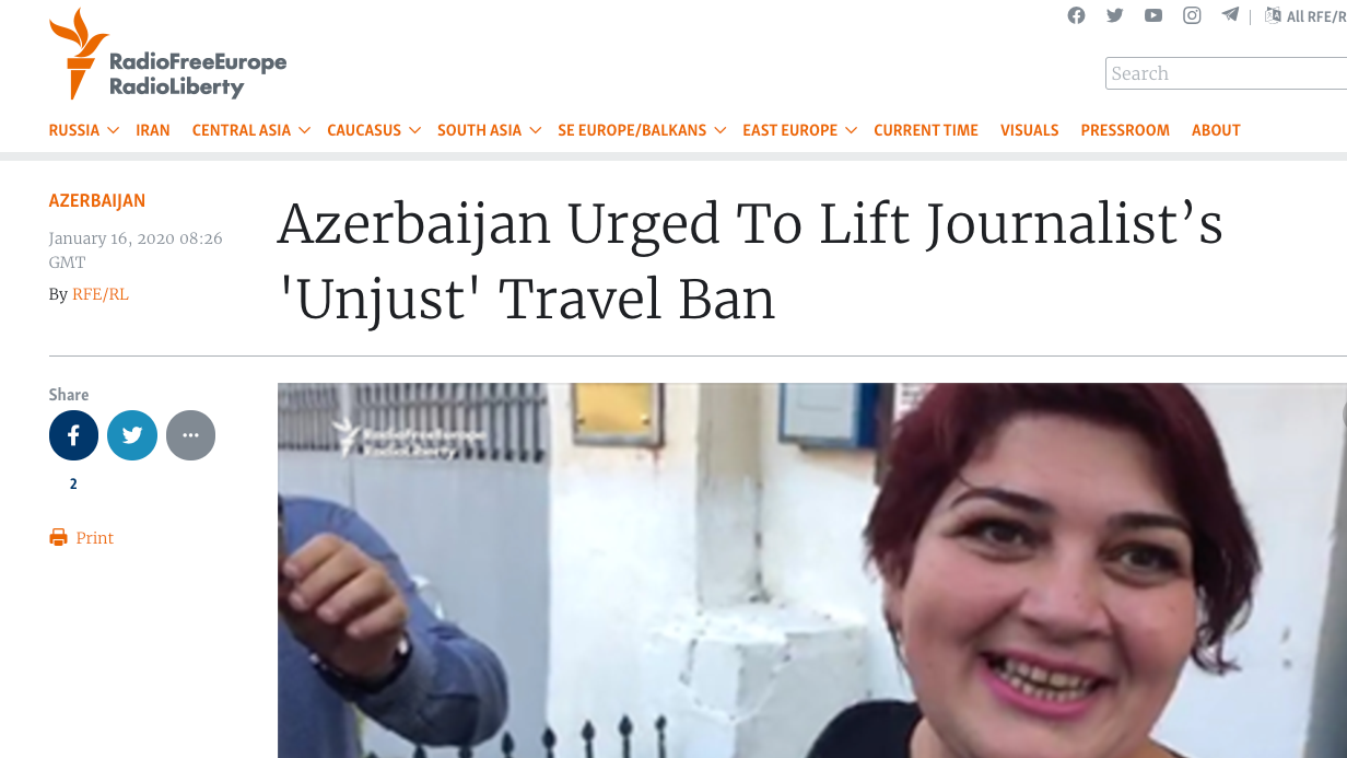 Azerbaijan Urged To Lift Journalist’s ‘Unjust’ Travel Ban (RFE/RL)