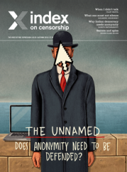 The unnamed, the September 2016 issue of Index on Censorship magazine