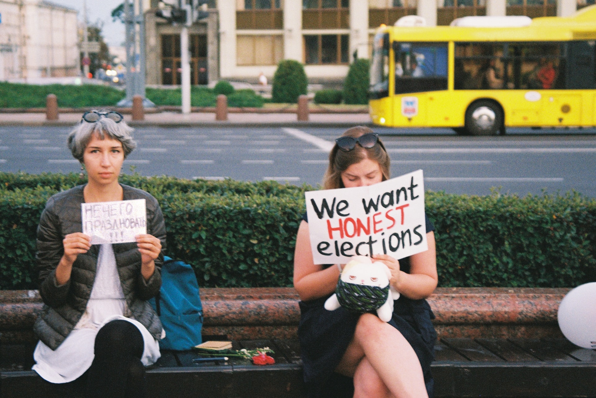 Protesters in Minsk, Belarus, following the recent election. Credit: Jana Shnipelson/Unsplash