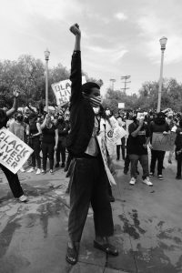 A George Floyd protest in Los Angeles, USA. Credit: Mike Von/ Unsplash