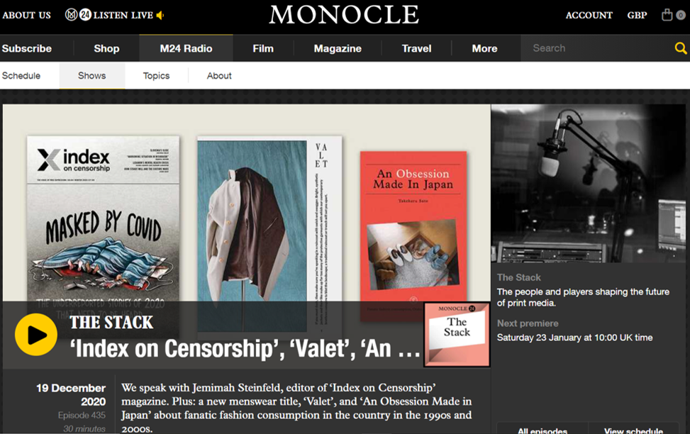 Covid-19 and its challenges for journalists (Monocle)