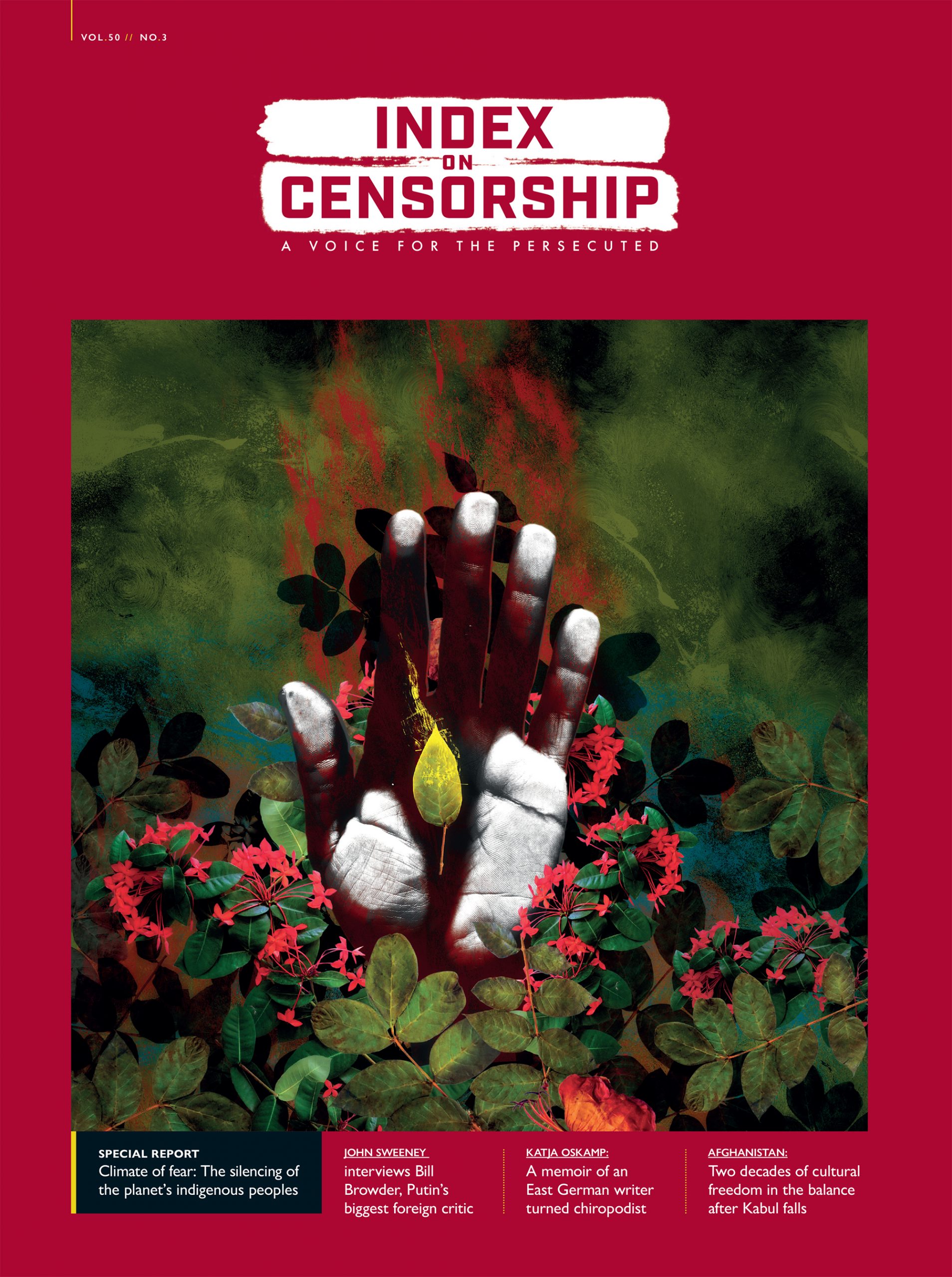 Cover of Index on Censorship Autumn 2021 (50-3)