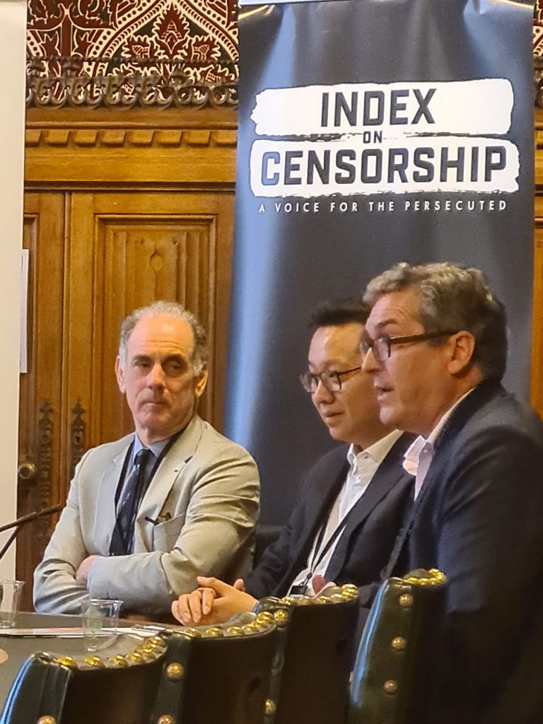 Mark Clifford, Kris Cheng and Benedict Rogers speak in parliament ahead of the 25th anniversary of the handover of Hong Kong