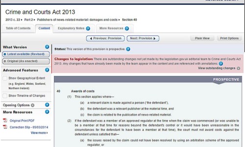What is Section 40 of the Crime and Courts Act 2013?